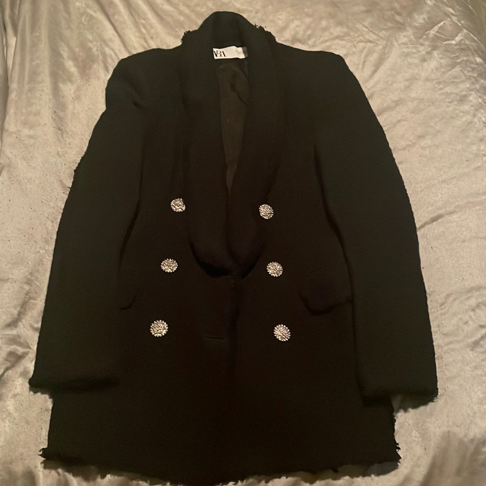 Zara Dark Navy blue trench coat size XS